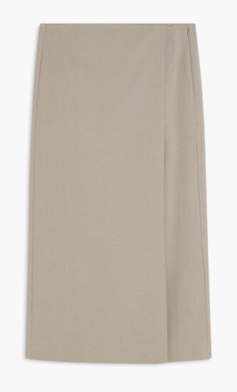 STRETCH FAILLE WRAP SKIRT