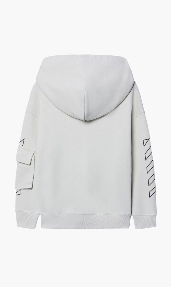 BOOKISH DIAG HOODIE ZIP UP LIGHT GREY