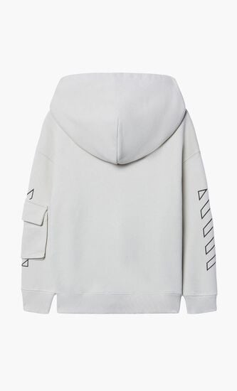 BOOKISH DIAG HOODIE ZIP UP LIGHT GREY