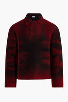 DENIM PRINT LONG SLEEVES POLO-NECK