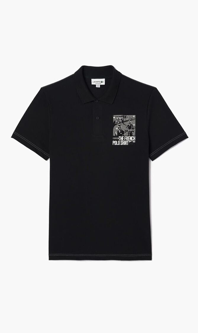 Back and Front Print Movement Polo Shirt