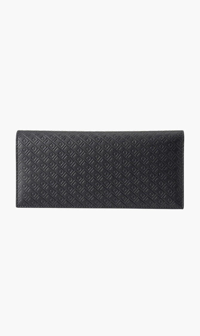 Gancini Embossed Long Wallet