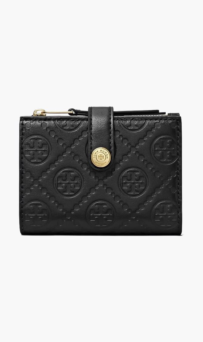T Monogram Leather Bifold Wallet