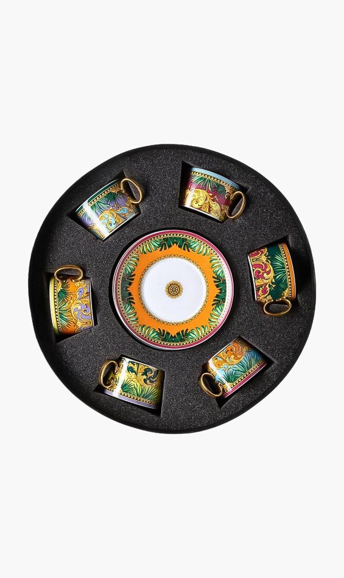 Jungle Animalier Set Of 6 Tea Cups & Saucers