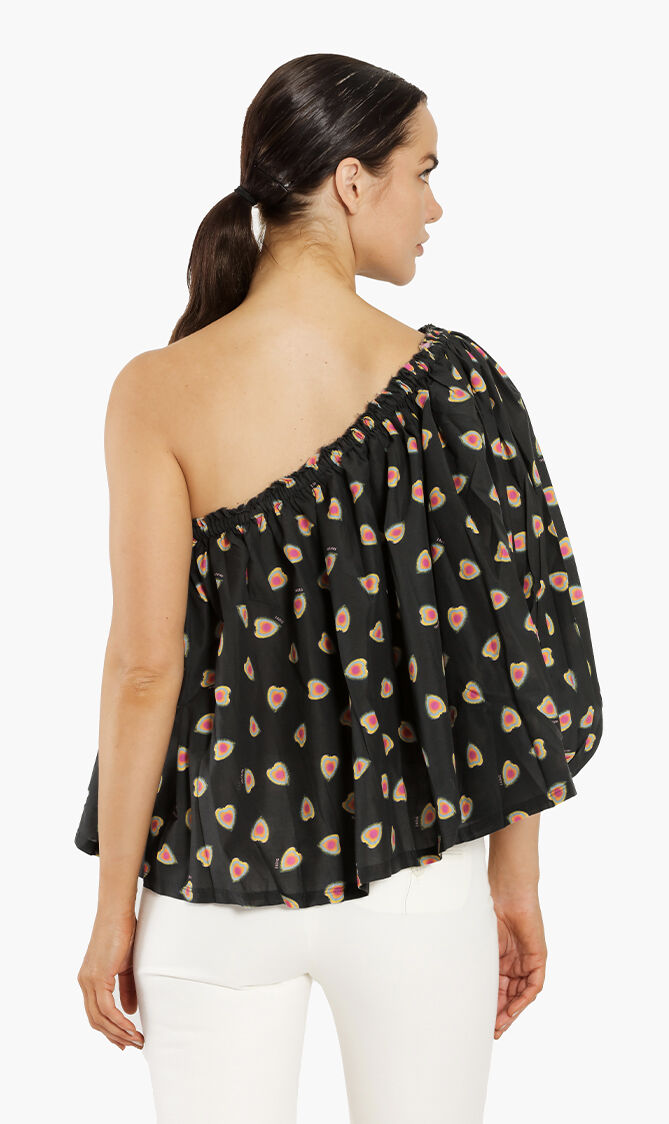 True Print Asymmetrical Blouse
