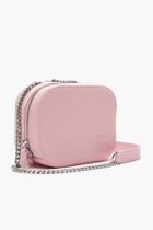 Croco Crew Zippered Grained Leather Shoulder Bag