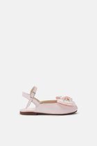 STRASSED EMBELLISED SATIN BOW DECORATED SLING BACK FLATS