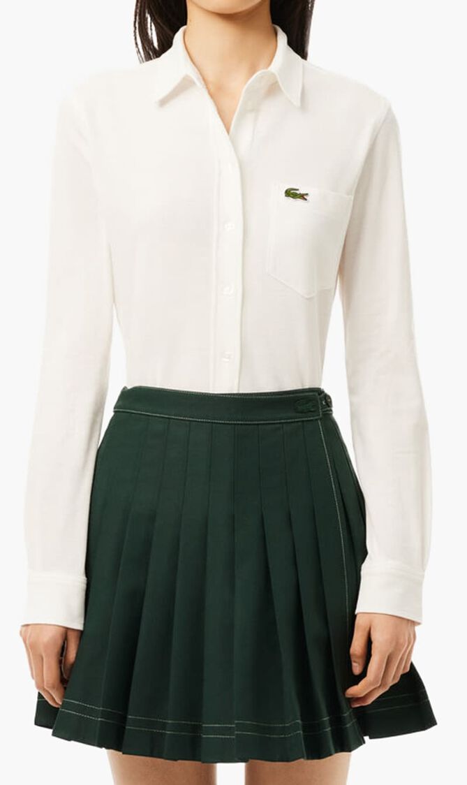 Cotton Pique Shirt with Pocket