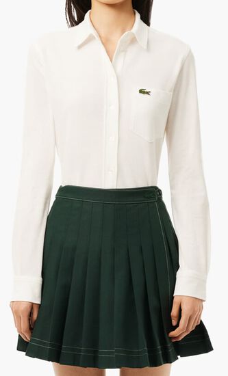 Cotton Pique Shirt with Pocket