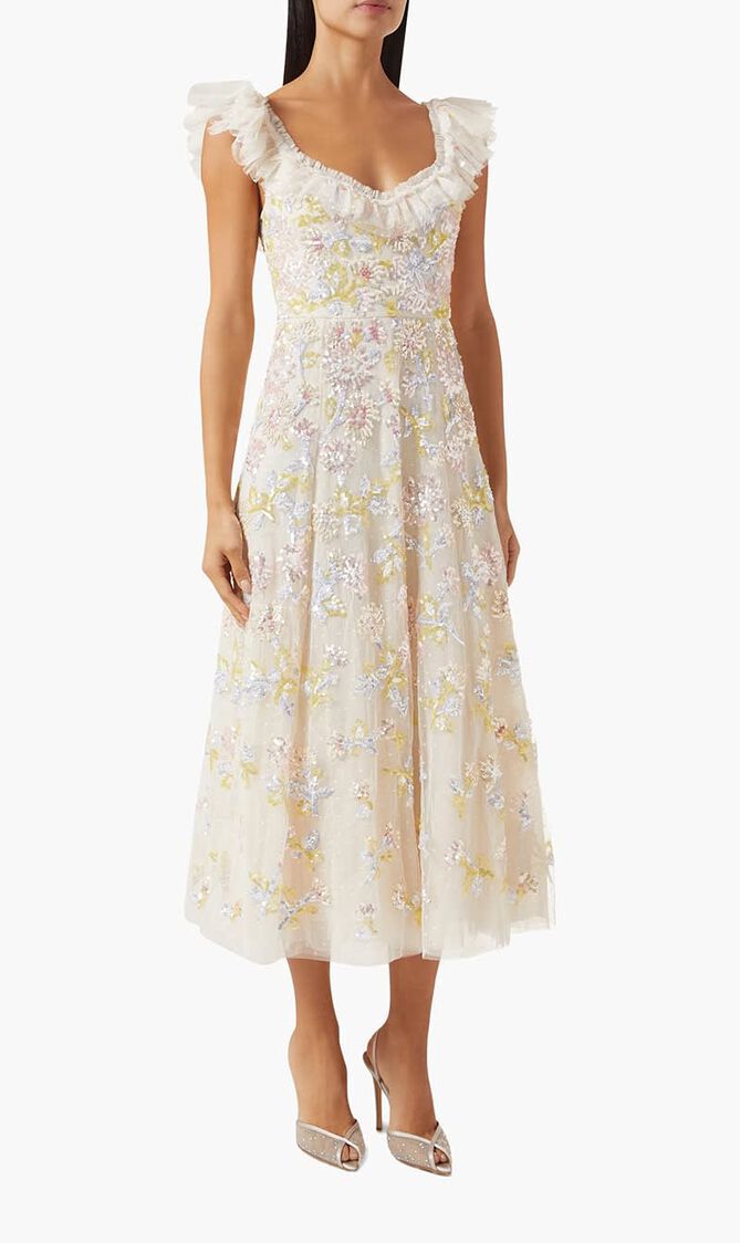 Sequin Dandelion Ruffle Ballerina Dress