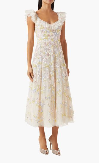 Sequin Dandelion Ruffle Ballerina Dress