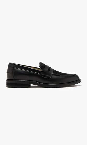 WILDE BLACK RATTAN PENNY LOAFER MEN S