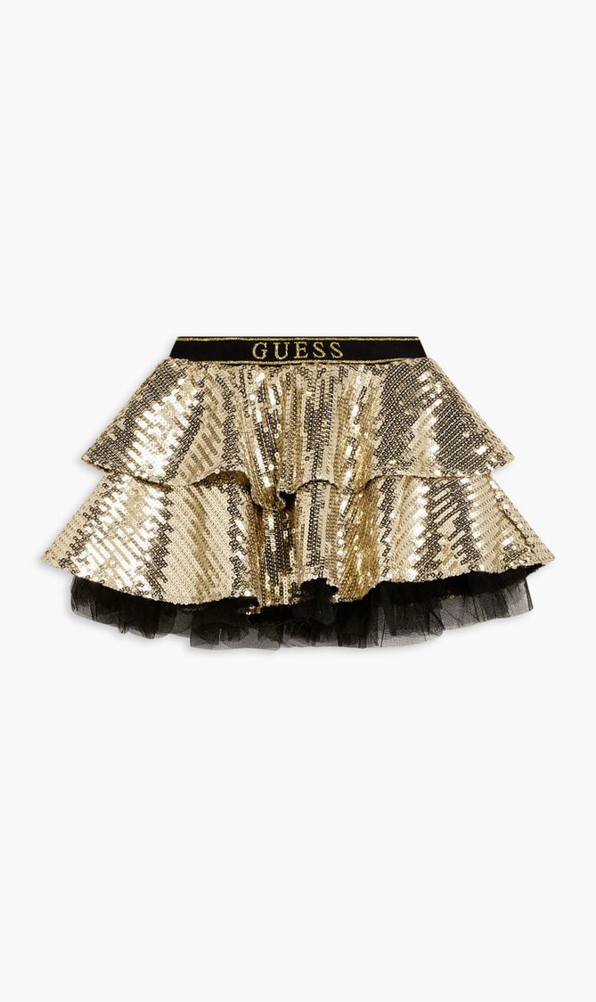 Sequins Midi Skirt With Knit Backing