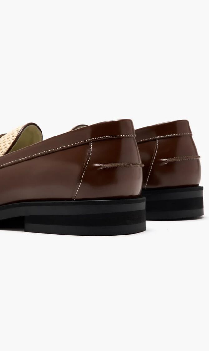 WILDE CHESTNUT WHITE RATTAN PENNY LOAFER MEN S