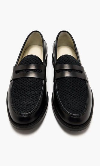WILDE BLACK RATTAN PENNY LOAFER MEN S