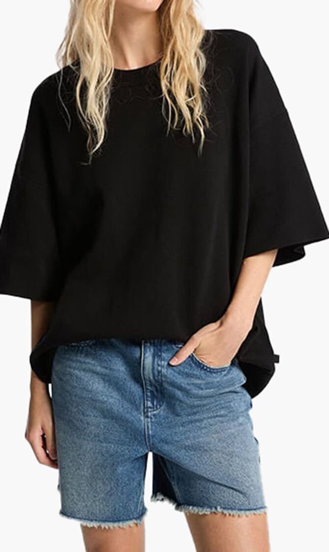 Cotton Short-Sleeve Sweater