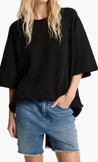 Cotton Short-Sleeve Sweater