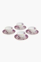 Tea Cup & Saucer Pink Set Of 4