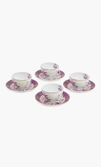 Tea Cup & Saucer Pink Set Of 4