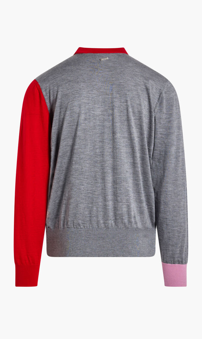 COLOR BLOCK LONG SLEEVES ROUND-NECK