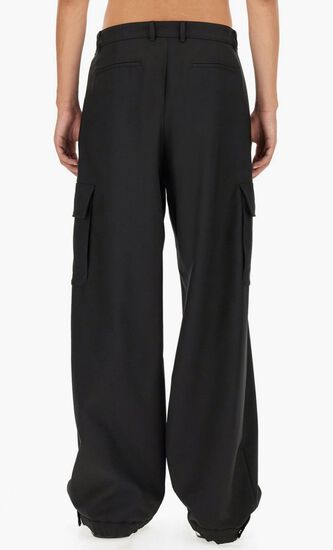 OW EMB DRILL CARGO PANT BLACK BLACK