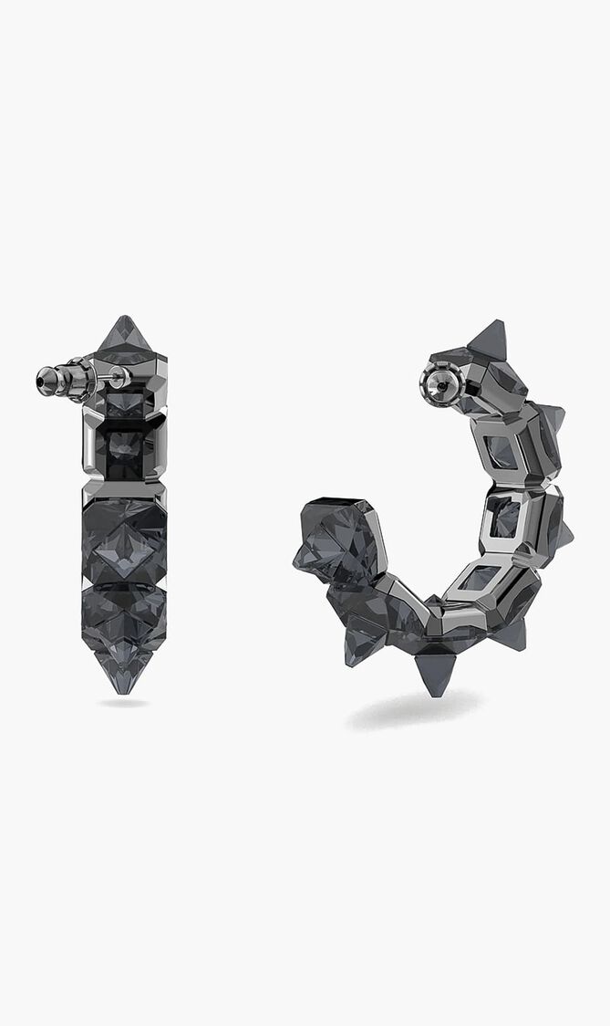 Pyramid Cut Crystal Hoops