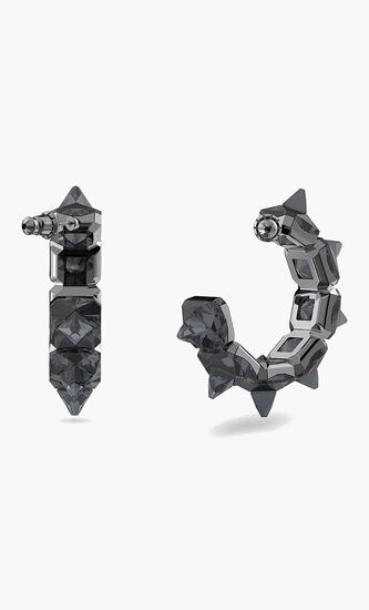 Pyramid Cut Crystal Hoops