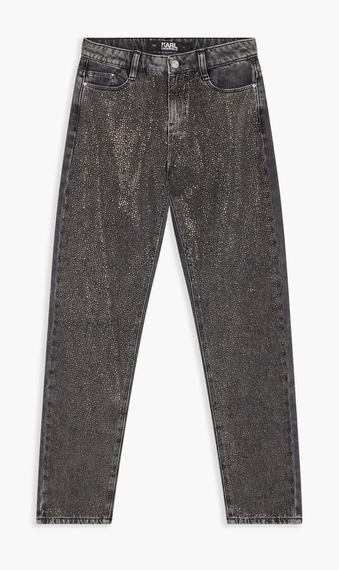 RHINESTONE SPLASH DENIM PANTS