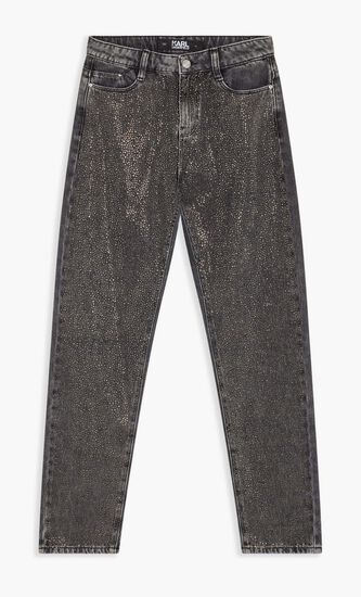 RHINESTONE SPLASH DENIM PANTS