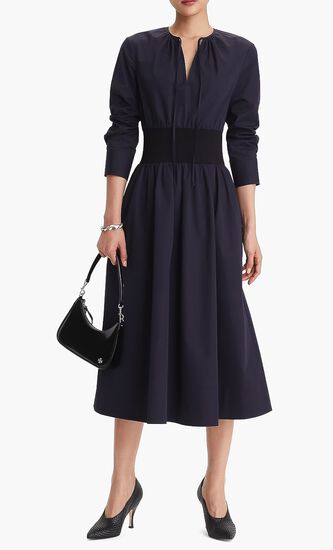 Poplin Knit Waist Dress