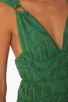 Monstera Corset Tiered Maxi Dress