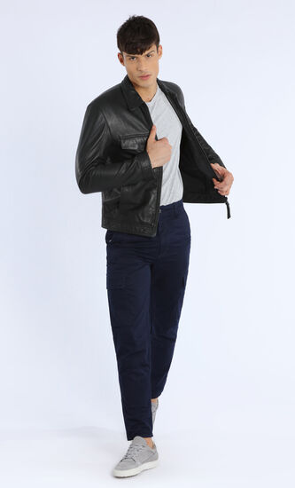 Full Zipped Front Leather Jacket