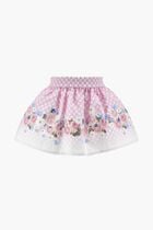 Checkered Floral Print Skirt