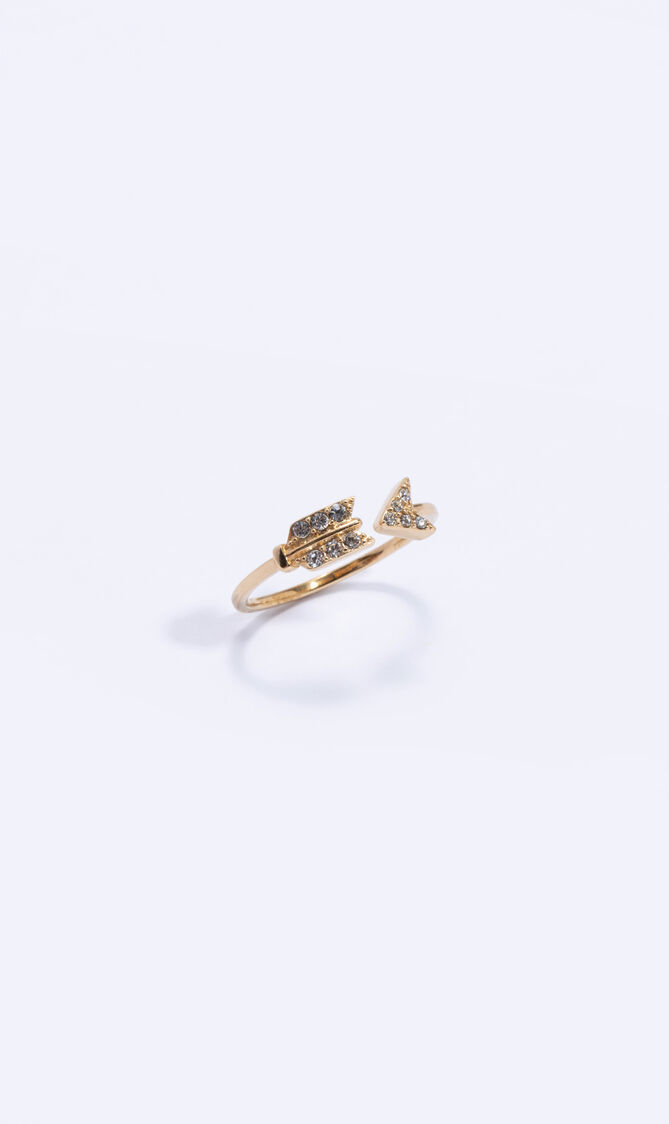 Crystals Embellished Arrow Ring, 54