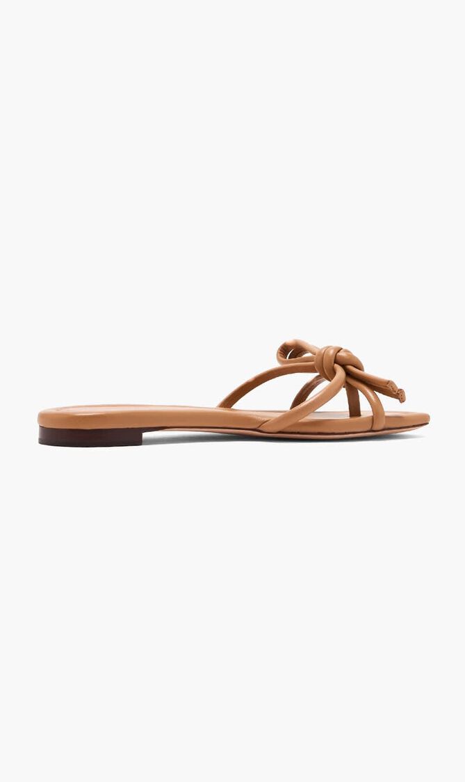 HADLEY LEATHER BOW FLAT SANDAL