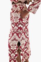 BICOLOR JACQUARD WAVES MIDI SKIRT