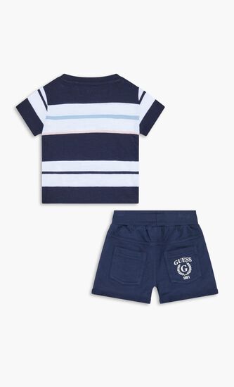 Striped T-shirt And Shorts Set
