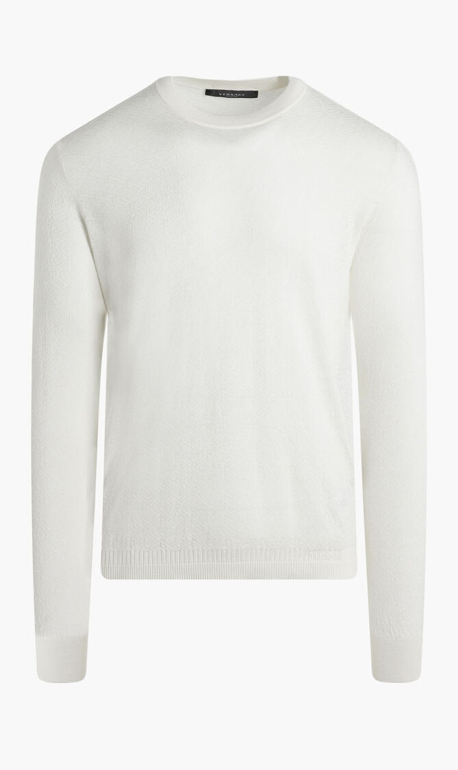 Greca Semi Sheer Knit Sweater