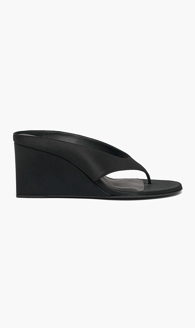 Satin Wedge Sandals