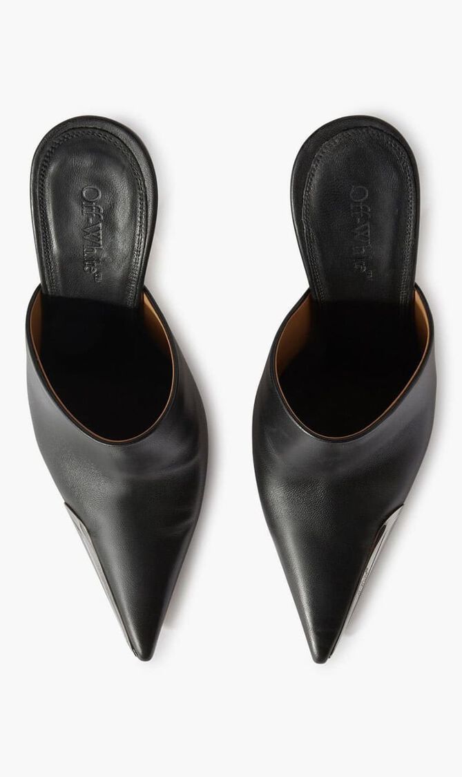 SILVER ALLENFRAME POINTEDMULE BLACK SILV