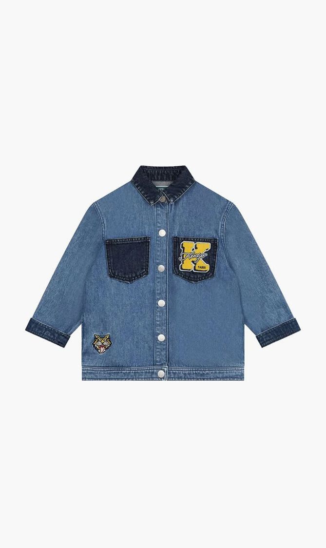 Logo Applique Denim Shirt Jacket
