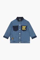 Logo Applique Denim Shirt Jacket