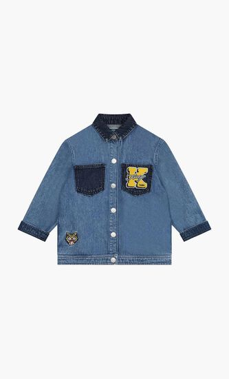 Logo Applique Denim Shirt Jacket