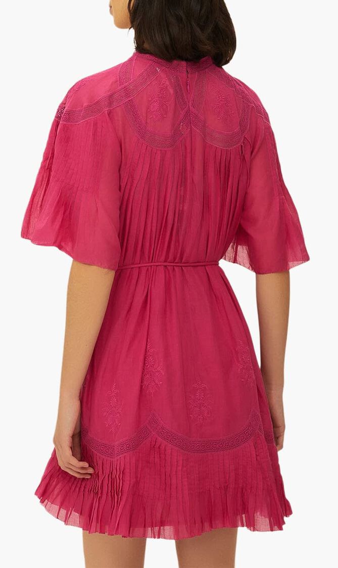 Short Sleeve Ruched Mini Dress