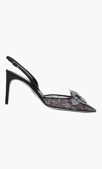 Black Lace-Satin/Crystal Strass