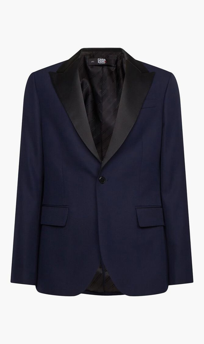 Karl Lagerfeld x Cara Delevingne Single Breasted Tuxedo Blazer