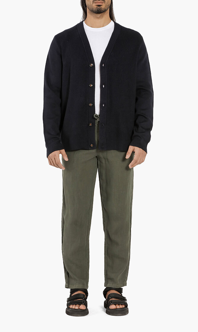 Linen Drawstring Waist Pants