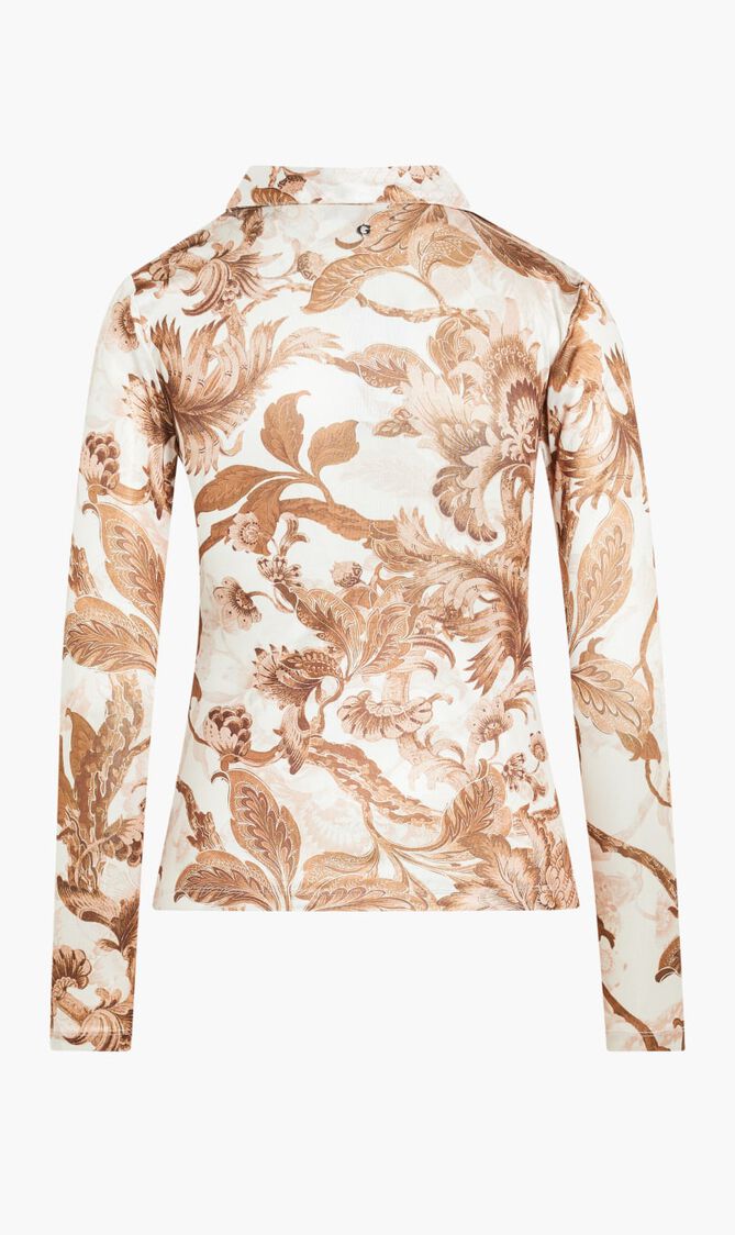 Long Sleeve Shirred Snap Milana Top