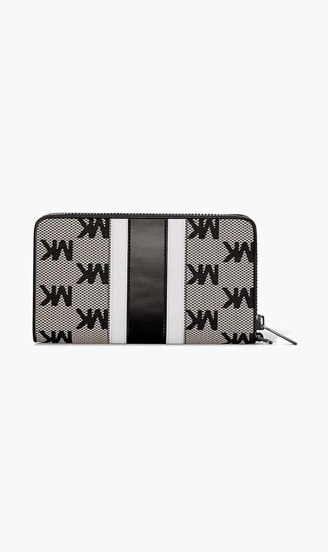 Large Striped Logo Jacquard Smartphone Wristlet