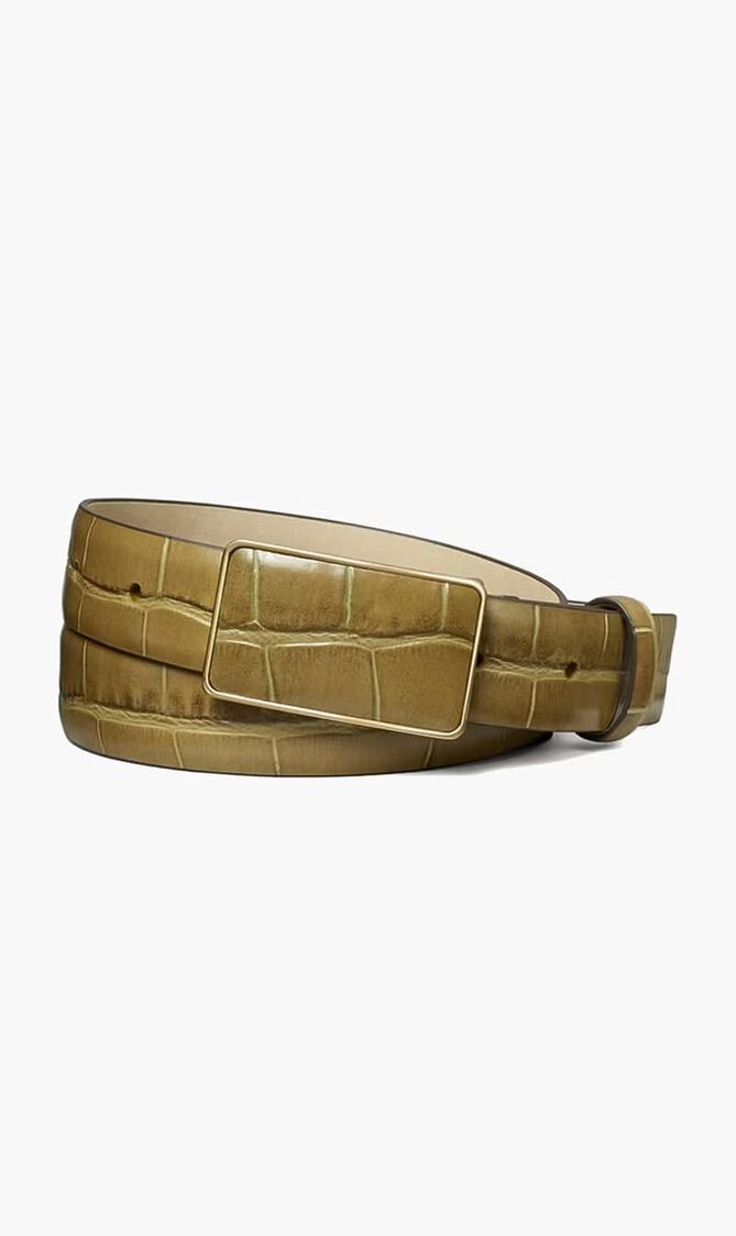 Plate Croc Embossed Belt